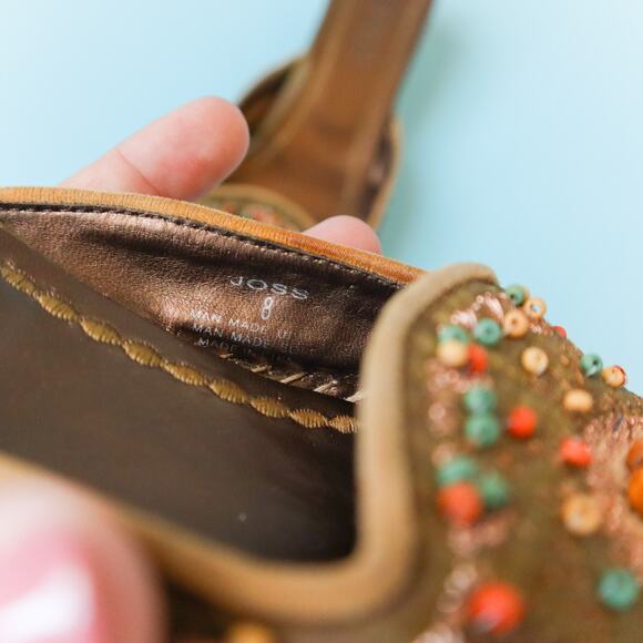 Matisse Joss Vintage Beaded Pointed Toe Kitten Heel Mules Womens Size 7 Y2K 90s - Picture 9 of 9